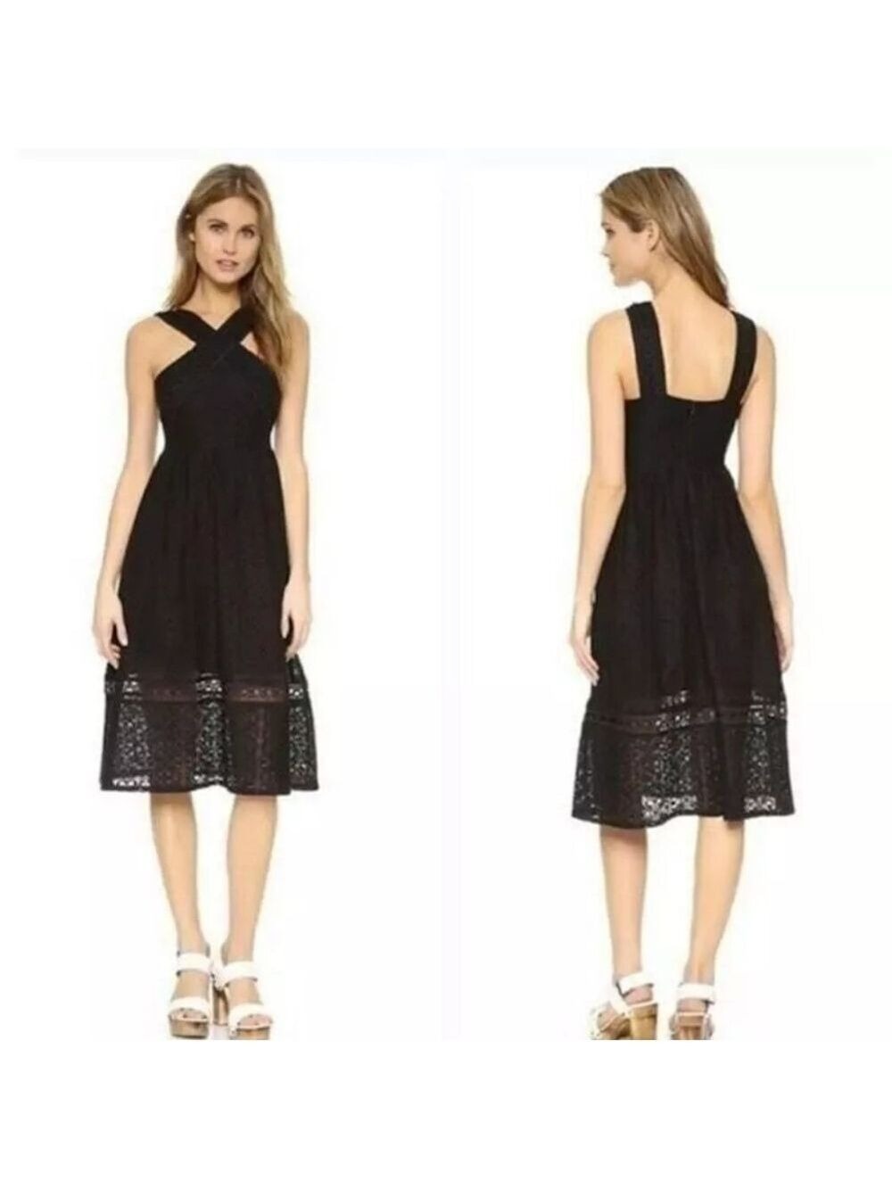 J.O.A Black Eyelet Dress